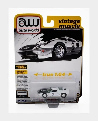 1:64 AUTOWORLD Ford Usa Gt40 #9 Racing 1966 White Black AWSP182A - Immagine 1 di 2