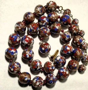 Rare Vintage Venetian Fancy Glass Beads Beaded Necklace - Picture 1 of 13