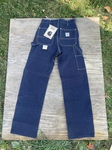 NEW NOS VINTAGE 1989 CARHARTT 100 YEAR ANNIVERSARY Blue Denim Work Jeans 31x34 - Picture 1 of 14