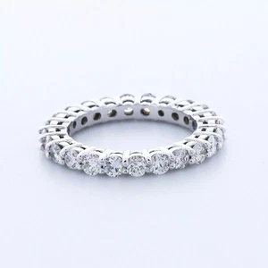 18K Gold Eternity Wedding Ring Classic 3.50 Carat Round Lab-Grown Diamond D VVS1 - Picture 1 of 11