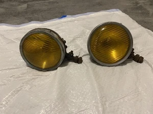 Vintage Fog Lamps 4 3/4” Yellow / Unbranded / Untested - Picture 1 of 13