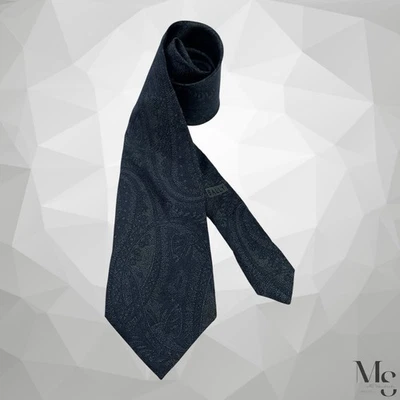 Галстук шелковый BALLY зеленый пейсли сделано в Италии 59 дюймов - 3,6 дюйма отличное состояние - Изображение 1 из 4