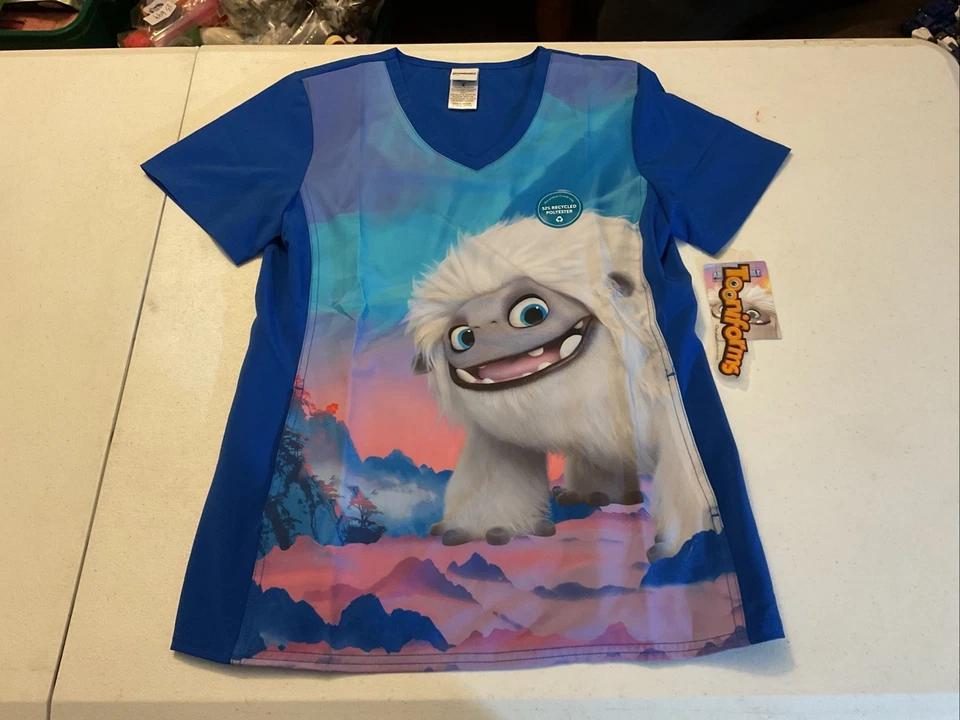 Abominable Cherokee Scrubs Size Small Tooniforms DreamWorks V Neck Top