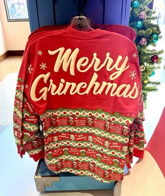 Universal Christmas Red Merry Grinchmas Grinch Spirit Jersey XS S M L XL 2XL - Image 1 of 2