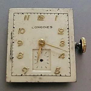 SB6-49: Longines Watch Movement 7515127 17 Jewels Swiss Square Dial Vintage - Picture 1 of 2