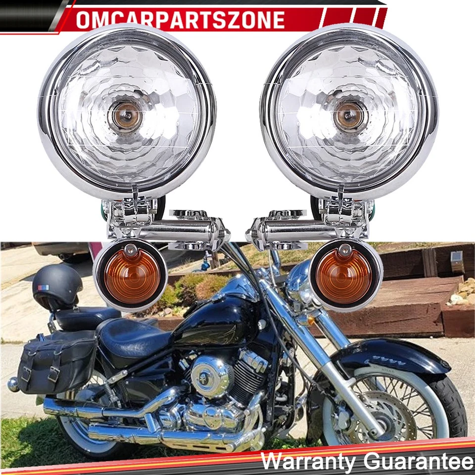 Motorcycle Driving Turn Signals Spot Fog Light Bar w/ Bracket For Harley Honda - Image 1 of 4