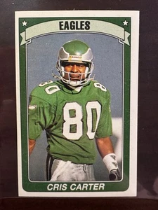 1990 Panini Football Sticker #328 Cris Carter - Philadelphia Eagles - Picture 1 of 2