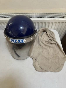 Ex Police Riot Helmet Size Small With Fire Retardant Hood. - Picture 1 of 7