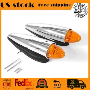 2PCS 12V 19 LED Amber Lens Torpedo Cab Marker Roof Running Top Lights For Trucks - Picture 1 of 10