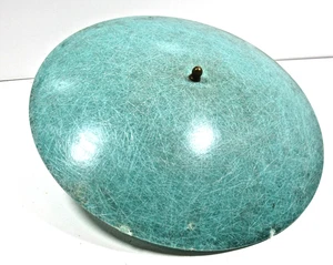 PLATILLO REDONDO MCM VINTAGE Turquesa FIBRA DE VIDRIO HILADA LÁMPARA PANTALLA CLIP AÑOS 50’s 60’s #P29 - Imagen 1 de 7