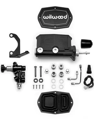 Wilwood M/C Tandem Compact Integral 7/8 Dia W/P-Valve/Pushrod Bla (261-14961-BK) - Image 1 of 4