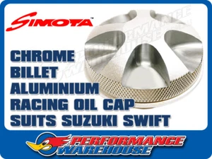 Simota Racing Suzuki Swift Billet Chrome Aluminium Oil Cap - Picture 1 of 2