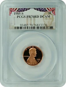 1985-S PCGS PR70RD DCAM Lincoln Cent BUNTING LABEL - Picture 1 of 1