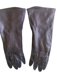 Vintage Oberon Paris France Soft Navy Leather Dress Gloves Size 7 - Picture 1 of 4