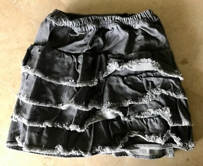 Paper Wings Usada en Excelente Condición 1X’s Niña’s 6 Gris Volantes Falda Denim *¡CHAQUETA DE SUBASTA SI! Foto 1 de 4