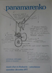 "PANAMARENKO : GÉNÉRAL SPINAKIS dessins maquettes" Affiche origin. entoilée 1977 - Imagen 1 de 1