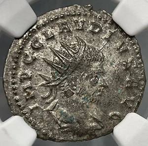 Roman Empire Claudius II BI Double Denarius AD 268-270 NGC AU - Picture 1 of 3