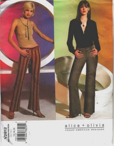 Sewing Pattern Vogue American Designer 2812 Alice + Olivia Hip Hugger Pants - Picture 1 of 2