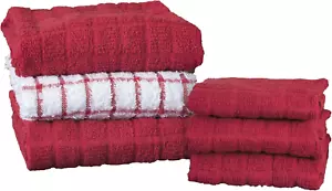 Premium Kitchen Towel & Dish Cloth Value Set Highly Absorbent Super Soft 6 Pack - Picture 1 of 12