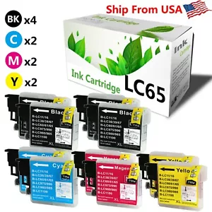 10 PZ Cartuccia di inchiostro LC65 per Brother MFC-290C 295CN 490CW 495CW 615W 790CW - Foto 1 di 2