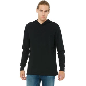 Bella + Canvas Unisex Jersey Long-Sleeve Hoodie 3512 100% Cotton Top T Shirt - Picture 1 of 12