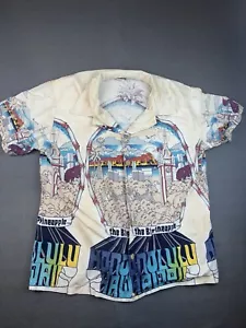 Vintage HANG TEN Mens Button-Up Hawaiian Shirt The Big Pineapple AOP USA Made - Picture 1 of 12