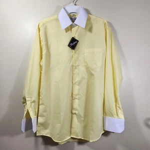 BERLIONI MENS ITALY DRESS SHIRT TWO-TONE LONG SLEEVE SHIRT FRENCH CUFF ALL SIZES - Picture 1 of 9