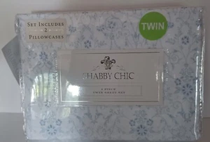 Shabby Chic Laken Set Twin weiß Blumen blau Rachel Ashwell Landhaus Landhaus - Bild 1 von 6