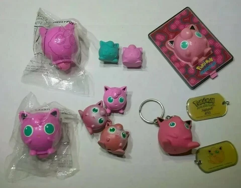 Bundled Jigglypuff TOMY Nintendo Kelloggs Figure Eraser Pokemon Keychain Toy Lot Cover