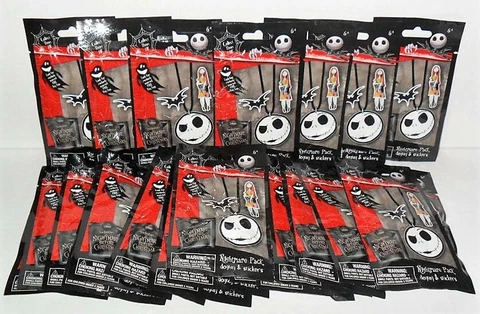 DISNEY TIM BURTON'S THE NIGHTMARE BEFORE CHRISTMAS DOG TAGS LOT OF (24) PACKS Cover