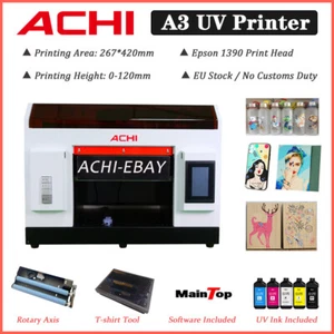 A3 UV Printer 6 Color for Phone Case Glass Metal Wood Embossed Epson 1390 Nozzle - Picture 1 of 16