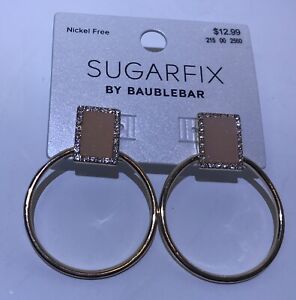 SUGARFIX - Earrings by Baublebar - Gold Tone - Rhinestones- Neutral Shimmer -NEW