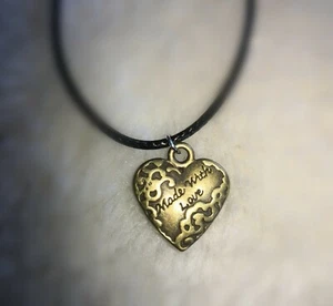 Herzanhänger Kette Herz Mutter Vater Geschenk Tochter schwarz / gold - Bild 1 von 3