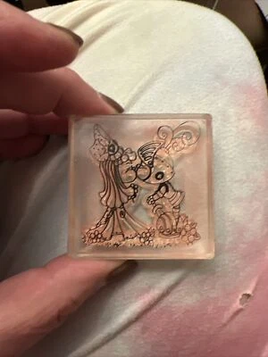 Provo Craft Acrylic Stamp Knight Kissing Damsel #35-9045 2x2 - Image 1 of 3