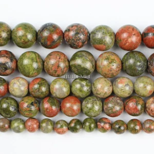 Natural Unakite Stone Gemstone Round Loose Beads 4mm 6mm 8mm 10mm 12mm 15.5" - Picture 1 of 8