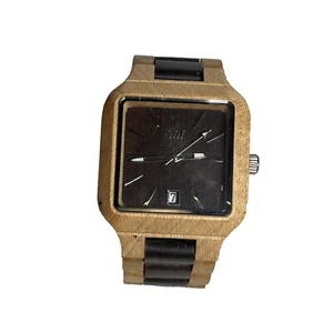 Orologio WeWood L14-227 Born in Italy Uomo 2 Toni 100% Legno Data Quadrante Quadrato #12 - Foto 1 di 11