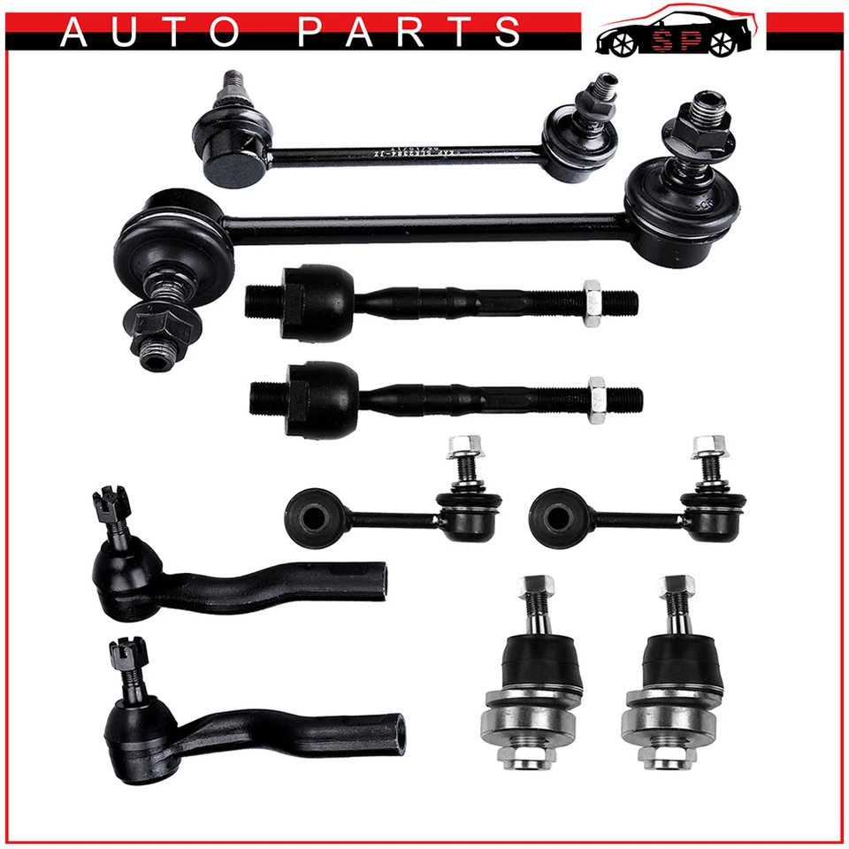 For 2006 - 2009 Ford Fusion 10PCS Front Rear Sway Bars Tie Rods Ball Joints Kit - Image 1 of 1