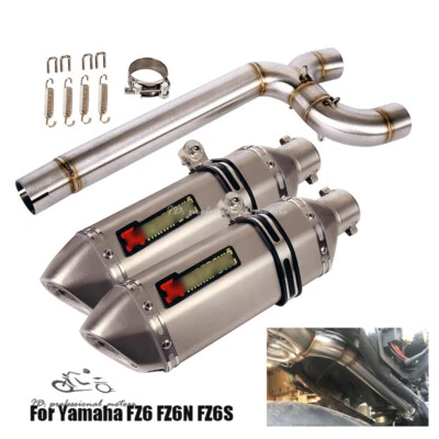 Deslizable para Yamaha FZ6 FZ6N FZ6S 2004-2011 puntas de escape sistema de tubo de enlace medio de 370 mm Foto 1 de 4