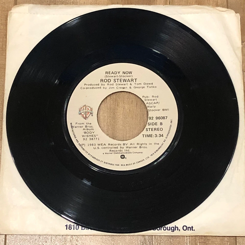 ROD STEWART BABY JANE/READY NOW 92 96087  45 RECORD - Image 1 of 2