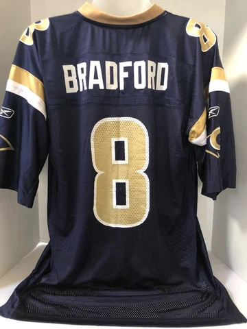 Sam Bradford St Louis Rams / Los Angeles Rams Jersey #8 Reebok Mens Large NFL Cover