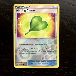 Missing Clover 129/156 Pokemon Ultra Prism Sun & Moon Reverse Holo Common NM - Picture 1 of 2