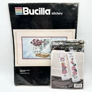 Bucilla Stitchery Kit 40282 Once Upon A Time NEW & 41325 Bookmark Partial Kit - Picture 1 of 11