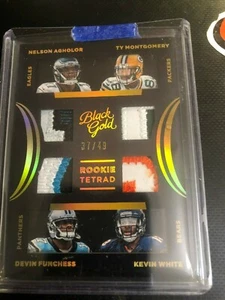 2015 Black Gold Tetrad # TO 49 Devin Funchess Kevin White Nelson Agholor Rookie - Picture 1 of 2