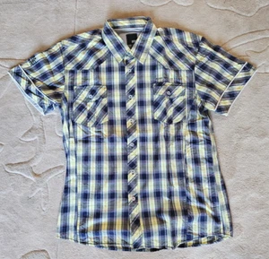 Jack & Jones Hemd Kurzarm Größe XL, Gelb-Blau kariert - Bild 1 von 1