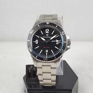 CORTEBERT CB-3015 QUARTZ DIVER WR 200M SCHWARZ HERREN UHR NEUE BATTERIE - Bild 1 von 10