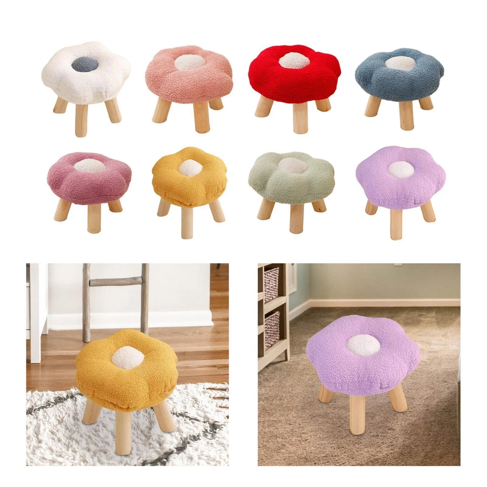 Foot Rest with Wooden Leg Small Foot Stool for Playroom - Image 1 of 1