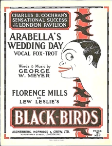 Partituras Arabellas Boda 1926 FLORENCE MILLS ESCASAS Lew Leslie's BLACKBIRDS - Imagen 1 de 2