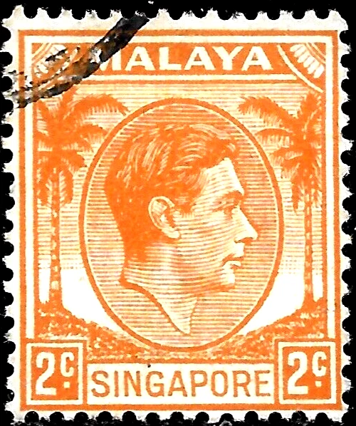 1946 SINGAPORE  MALAYA  2C GeorgeVI  used VF - Image 1 of 1