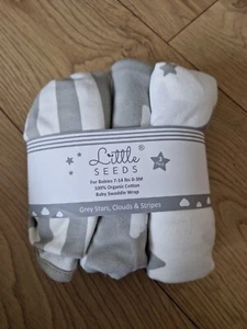 *BRAND NEW* little Seeds Organic Swaddle Trio - Picture 1 of 2