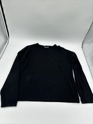 Women’s Vintage Lands End USA Made Black Cotton Sweater M 10-12 Classic! - Image 1 of 4